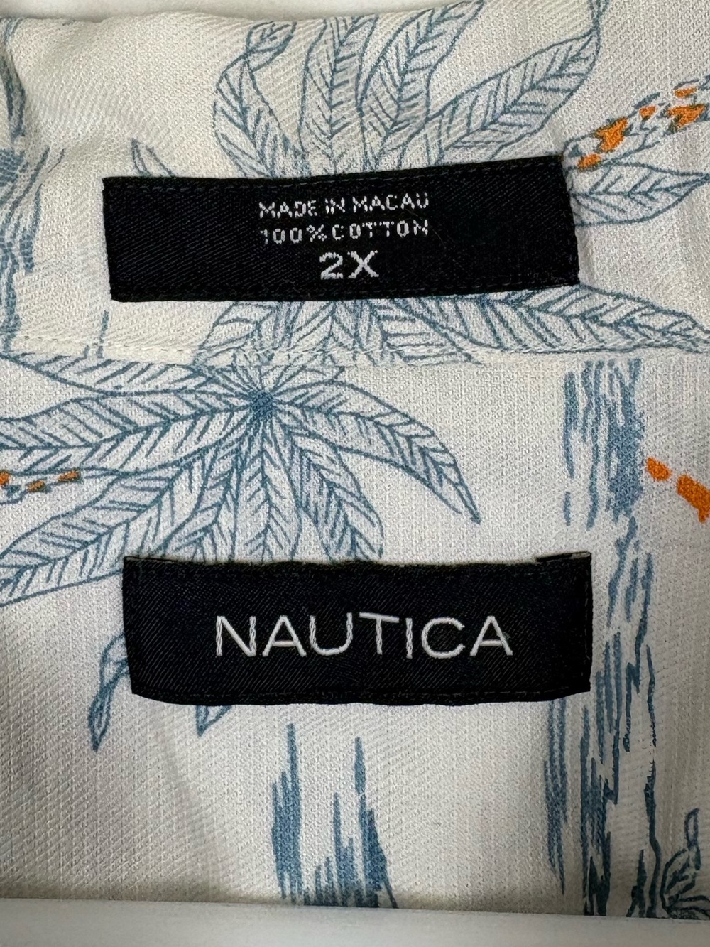 Nautica Men's Short Sleeved Button Up 2X Tropical 100% Cotton Resortwear Aloha - Picture 2 of 8